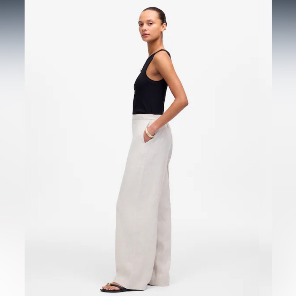 NWT Madewell The Easy Pull-on Pant in 100% Linen Women’s size M - Picture 3 of 16